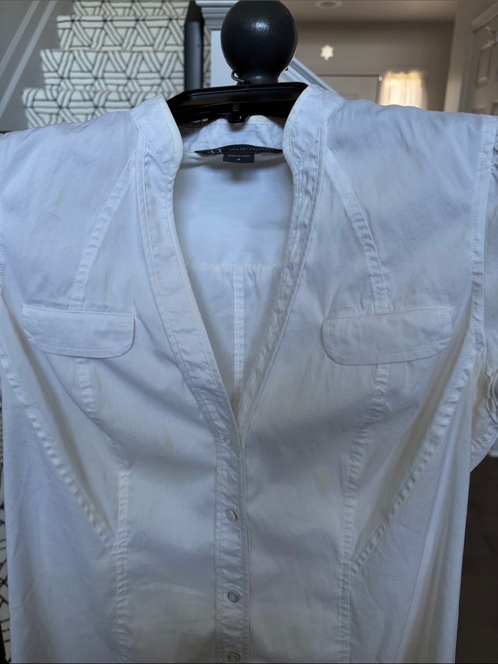 Armani Exchange White Short-Sleeve Button-Down Shirt - Picture 3 of 9